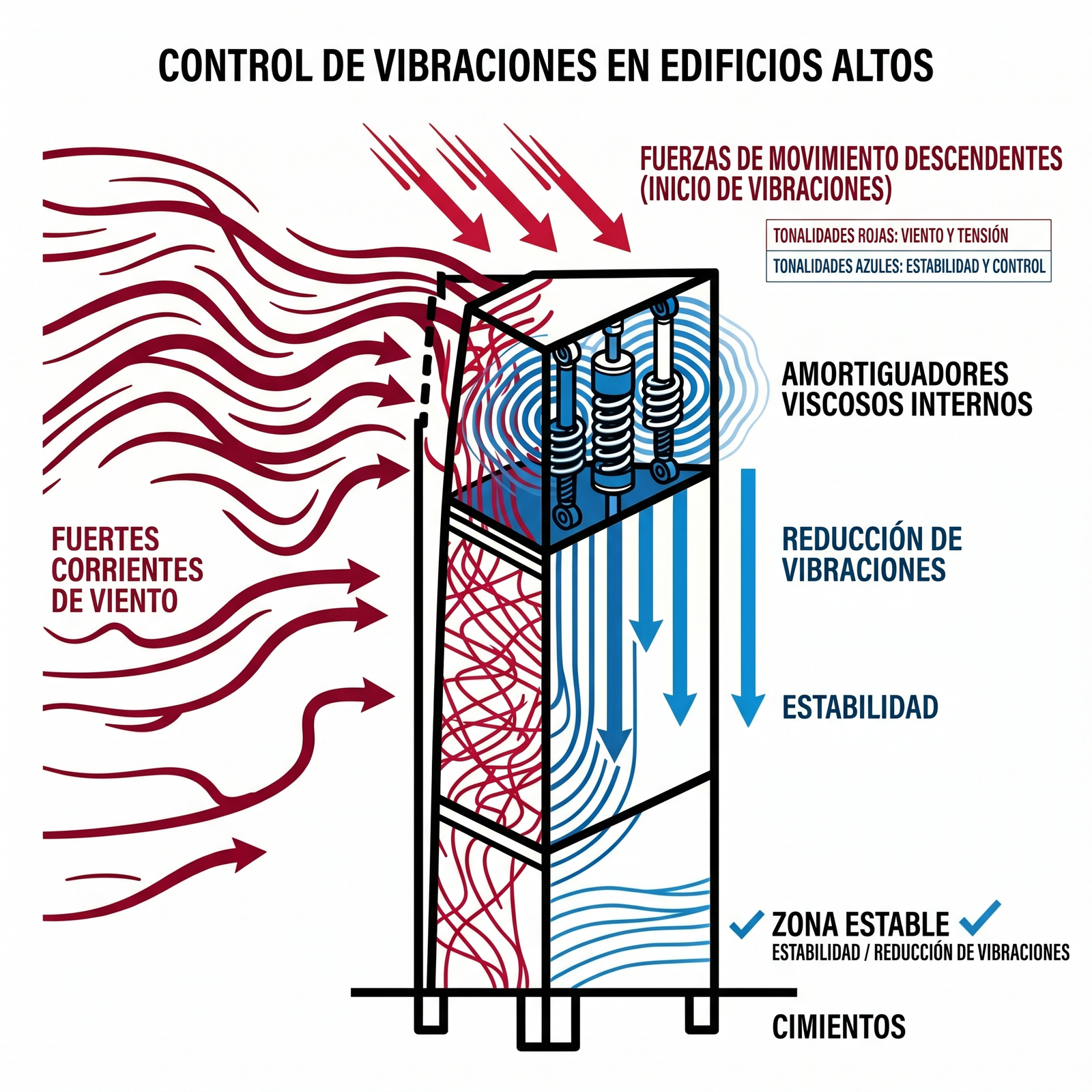 Amortiguadores reducen vibraciones en edificios altos